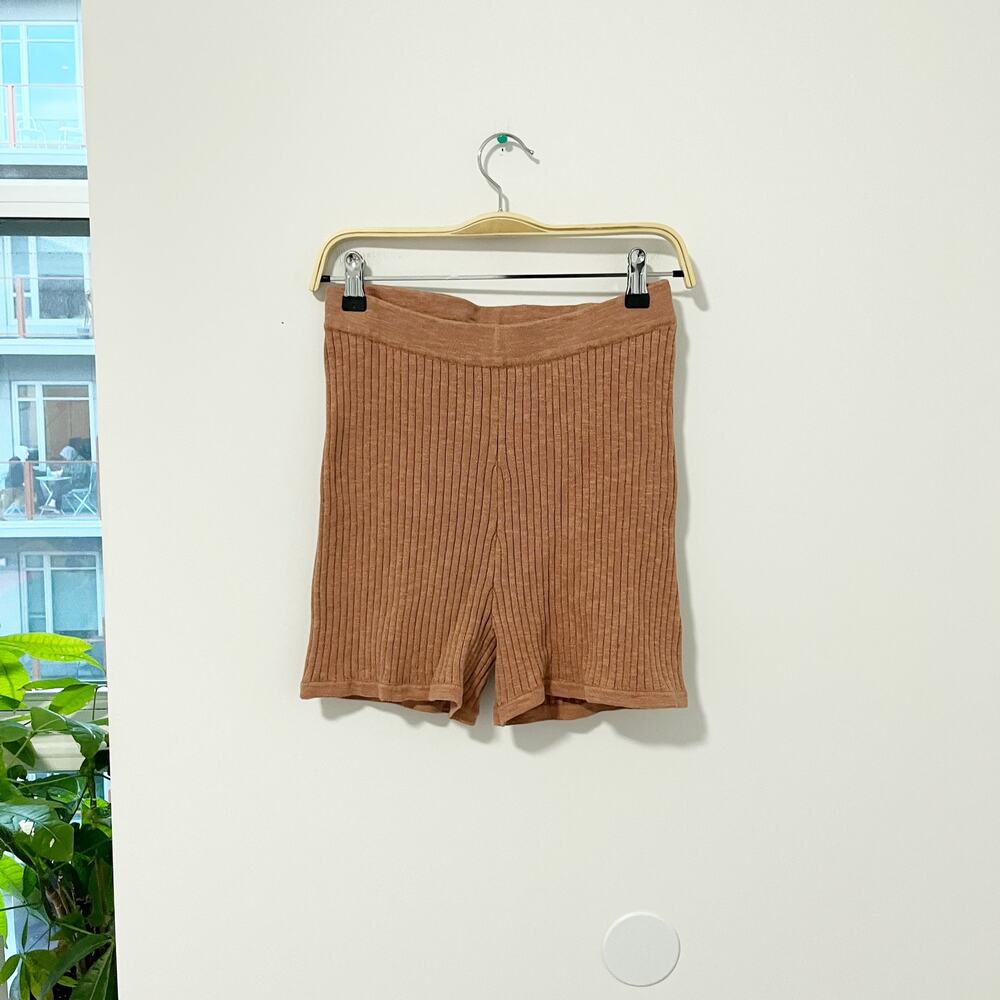 Free People Beach Rust Orange Ribbed Shorts Size Medium